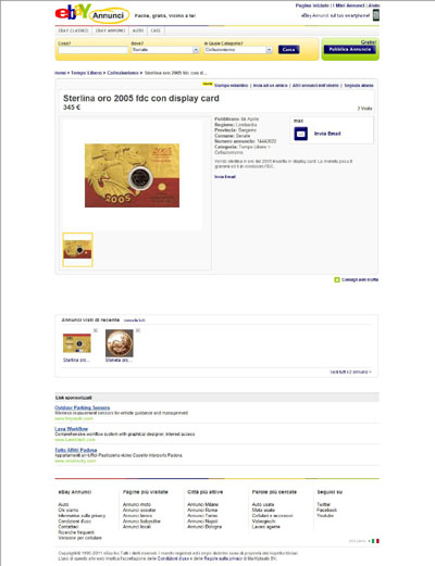 eBay Annunci - 14442022 Queen Elizabeth II 2005 Gold Sovereign eBay Auction Listing